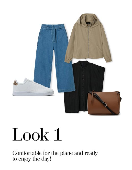 Look with shirt, paperbag jeans, shoulder bag and Adidas sneakers